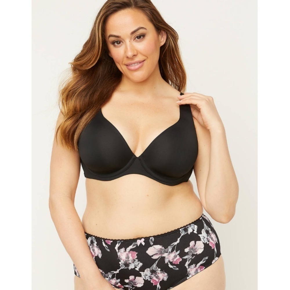 New Women’s Plus Size Plunge Bra Black